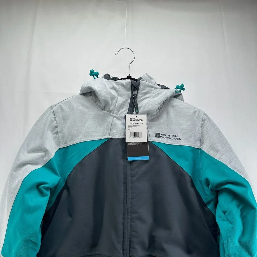 Mountain Warehouse Jacket Womens Sz 8 Alpine Sunshine Bomber Ski Teal Blue Gray